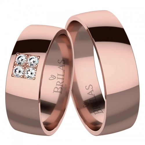 Valentina Red Briliant - snubní prsteny z červeného zlata