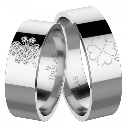 Albion White Briliant - snubní prsteny z bílého zlata