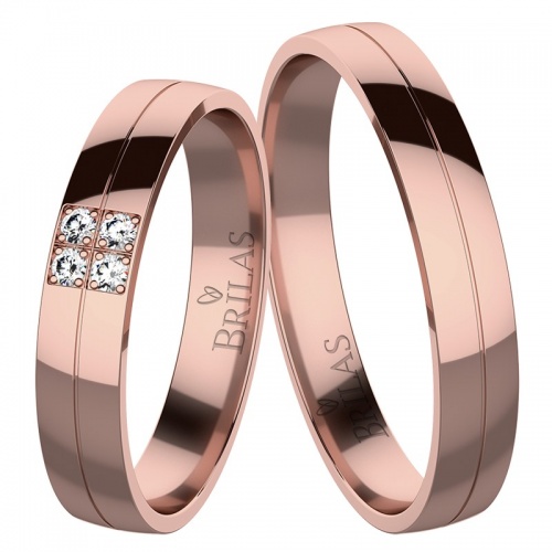 Johanka Red Briliant - snubní prsteny z růžového zlata