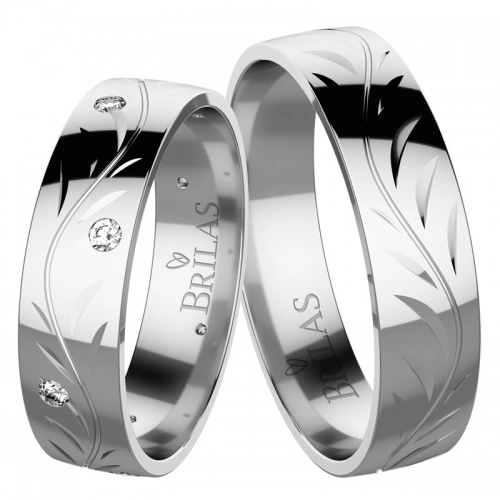 Regana White - snubní prsteny z bílého zlata