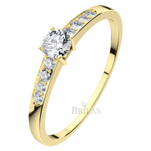 Dafne G Briliant-krásný zásnubní prsten ze žlutého zlata s brilianty