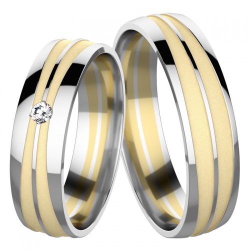Criss Colour GW - luxusní snubní prsteny v kombinovaném zlatě