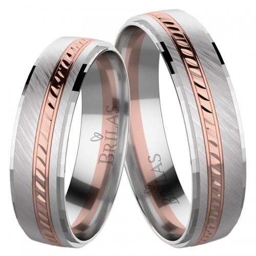 Romana Colour RW - snubní prsteny z červeného a bílého zlata