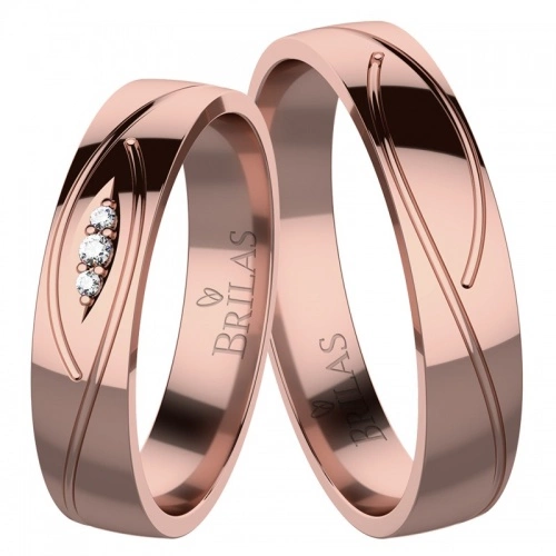 Savio Red - snubní prsteny z červeného zlata