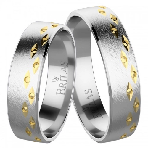 Sendy Colour GW - snubní prsteny ze žlutého a bílého zlata