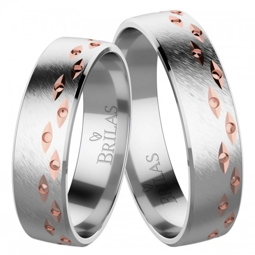 Sendy Colour RW - jedinečné zlaté kombinované snubní prsteny