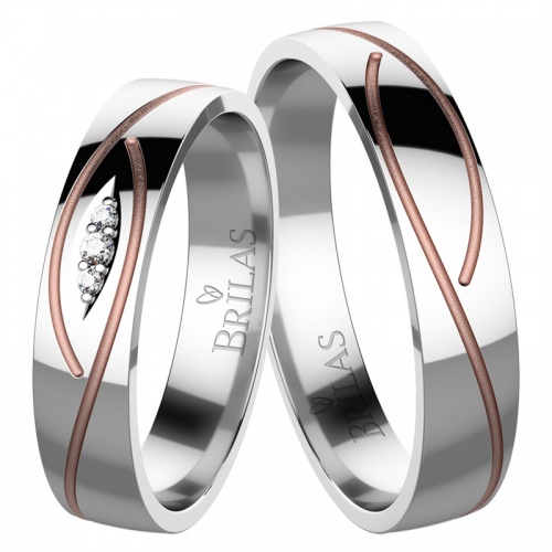 Savio Colour RW - snubní prsteny z červeného a bílého zlata