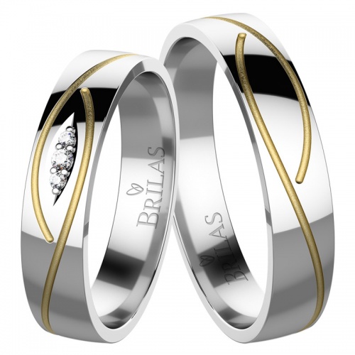 Savio Colour GW  - snubní prsteny ze žlutého a bílého zlata 