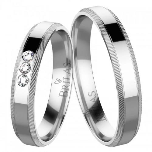 Tango White - snubní prsteny z bílého zlata