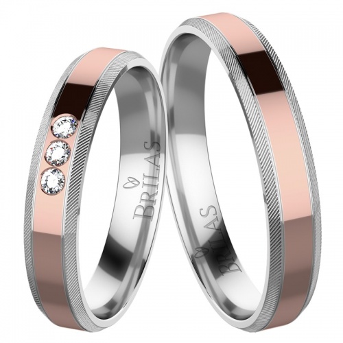 Tango Colour RW - snubní prsteny z kombinovaného zlata