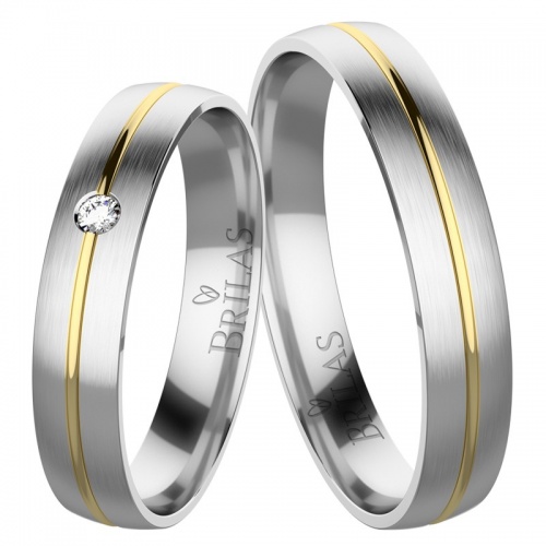 Connie Colour GW - zlaté snubní prsteny z bílého a žlutého zlata