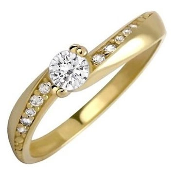 Primo G Briliant - zlatý zásnubák zdobený kamínky