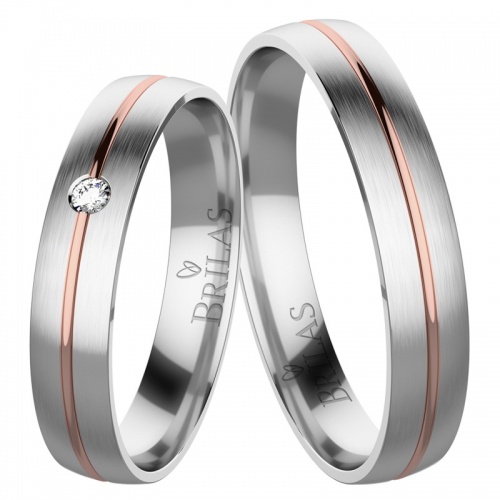Connie Colour RW - snubní prsteny z červeného a bílého zlata