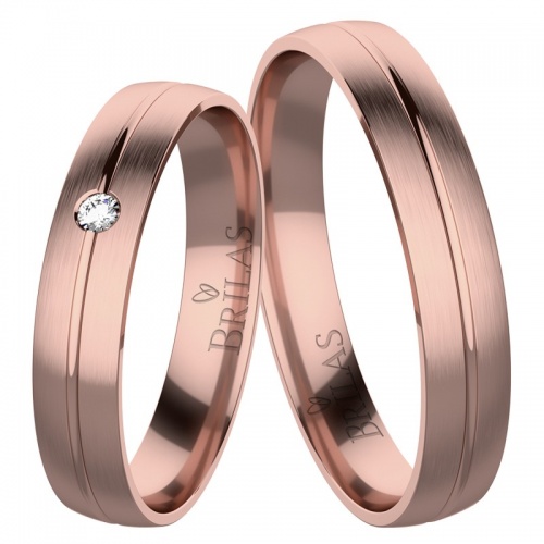 Connie Red - snubní prsteny z růžového zlata