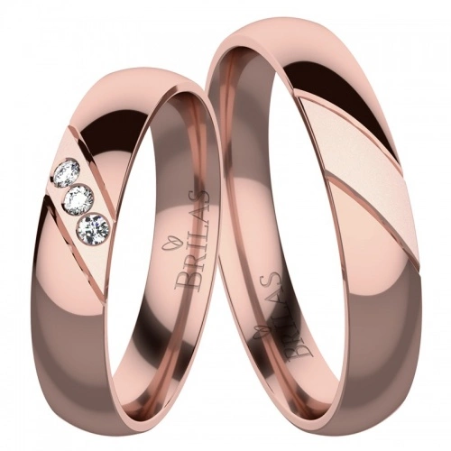 Amálie Red - hezké snubní prstýnky v červeném zlatě