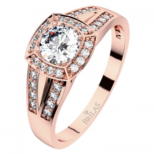 Apate R Briliant - netradiční prsten z růžového zlata