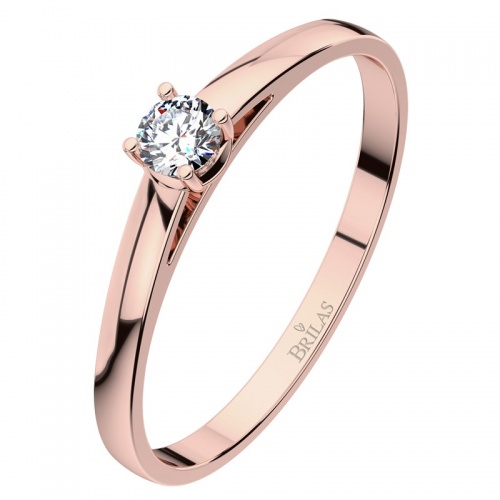 Diona R Briliant (3 mm) - jemný zásnubní prsten z červeného zlata