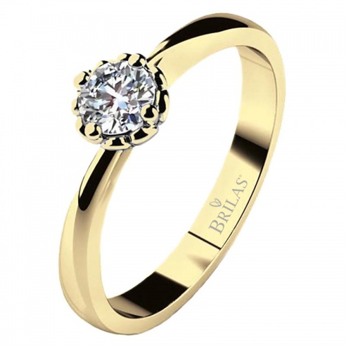 Helios G Briliant  - nadčasový zásnubní prsten ze žlutého zlata s briliantem