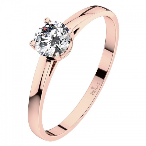 Diona R Briliant (4,75 mm) - jemný zásnubní prsten z červeného zlata
