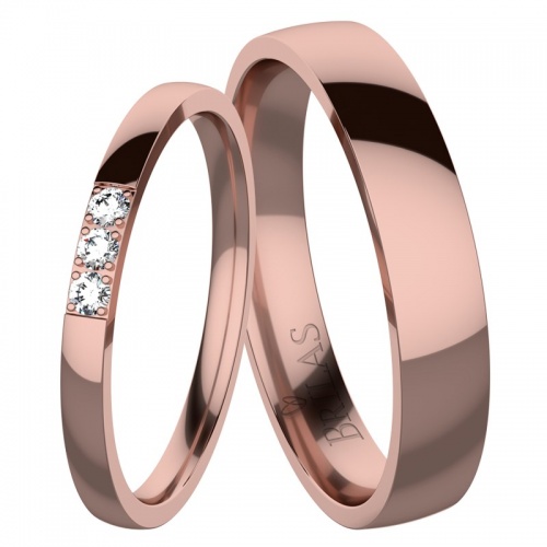 Anabel Red - snubní prsteny z růžového zlata