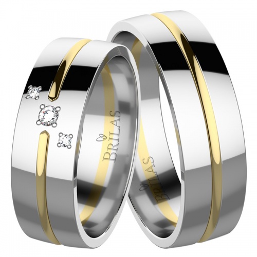 Dona Colour GW - snubní prsteny ze žlutého a bílého zlata