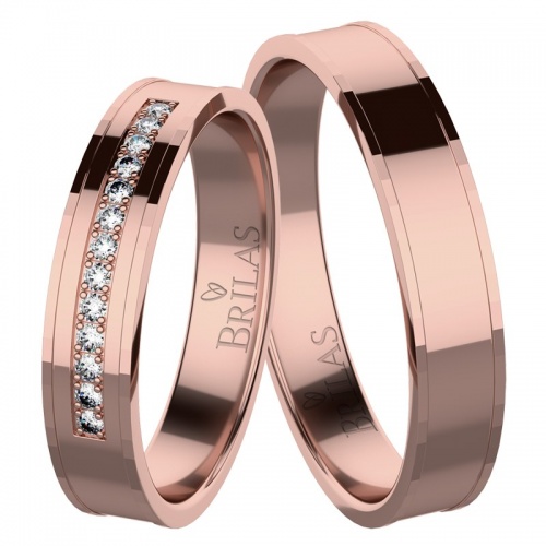 Saskia Red - snubní prsteny z růžového zlata