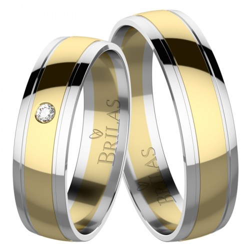 Faris Colour GW - zářivé snubní prsteny v kombinovaném zlatě 