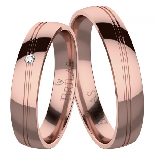 Serena Red - snubní prsteny z růžového zlata