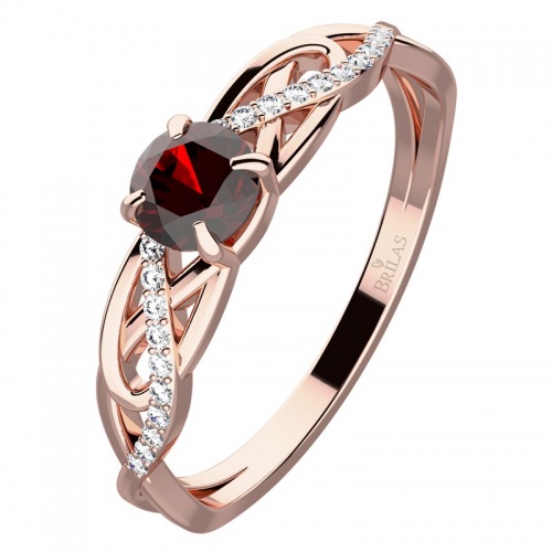 Kelt Red - půvabný zásnubní prsten z červeného zlata