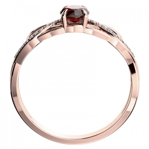 Kelt Red - půvabný prsten z růžového zlata