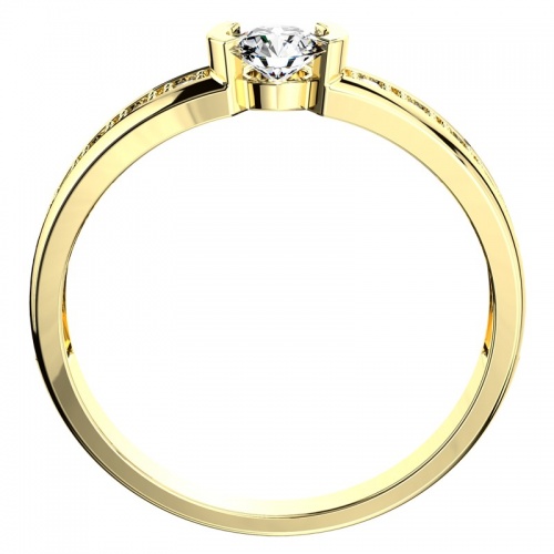Ivone Gold - zlatý prsten zdobený kamínky