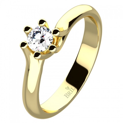 Ilona Gold Briliant - zlatý prsten zdoben kamínkem