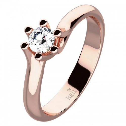 Ilona Red Briliant - zlatý prsten zdoben kamínkem