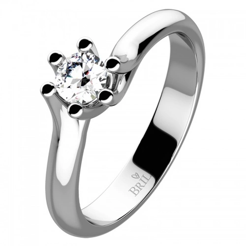 Ilona White Briliant - zlatý prsten zdoben kamínkem