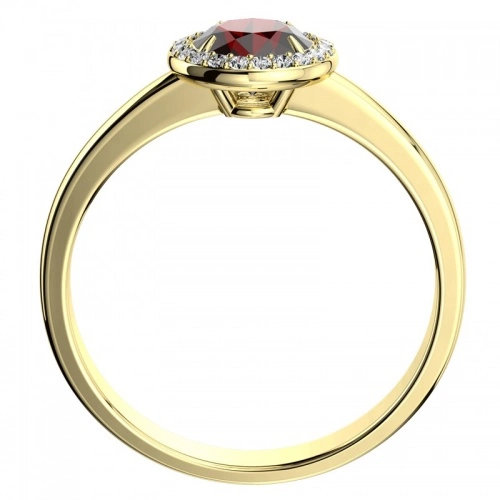 Eliška Gold - zlatý zásnubák s granátem a brilianty