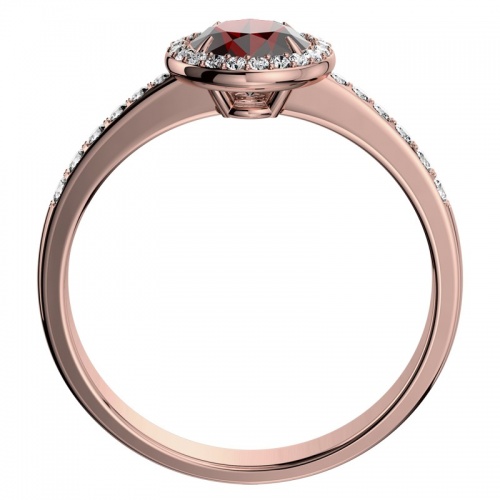 Eva Red - zlatý prsten zdobený kamínky