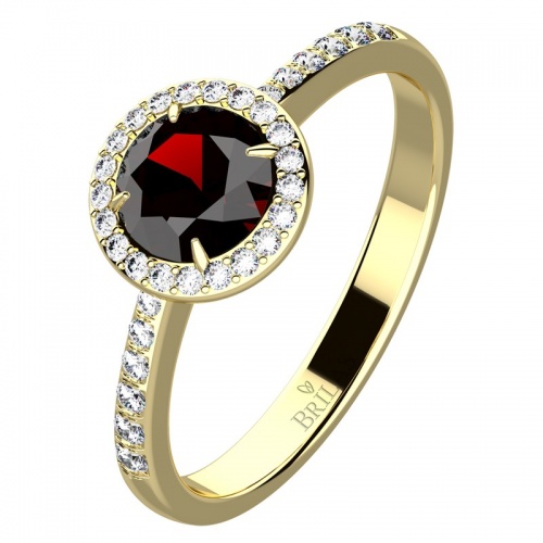 Eva Gold - zlatý prsten zdobený kamínky