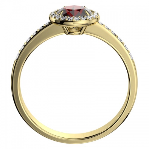 Eva Gold - zlatý prsten zdobený kamínky