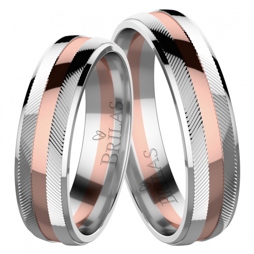Azarena Colour WR - snubní prsteny z bílého a růžového zlata
