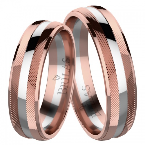 Azarena Colour RW - snubní prsteny z bílého a růžového zlata