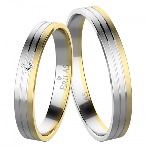 Agáta Colour GW - snubní prsteny ze žlutého a bílého zlata