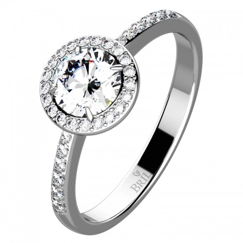 Eva White Briliant - zlatý prsten zdobený kamínky