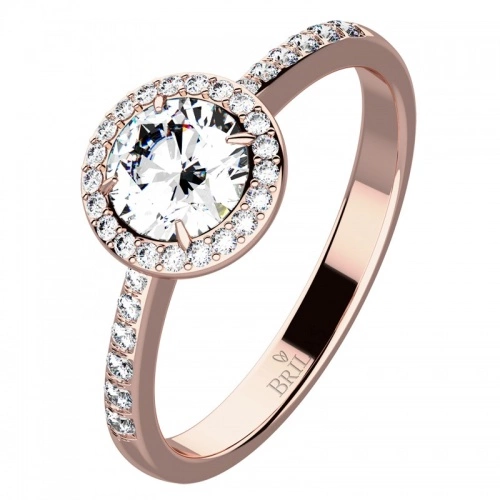 Eva Red Briliant - zlatý prsten zdobený kamínky