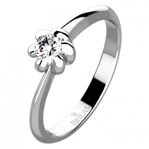 Marina White Briliant - zlatý zásnubák zdobený kamínky