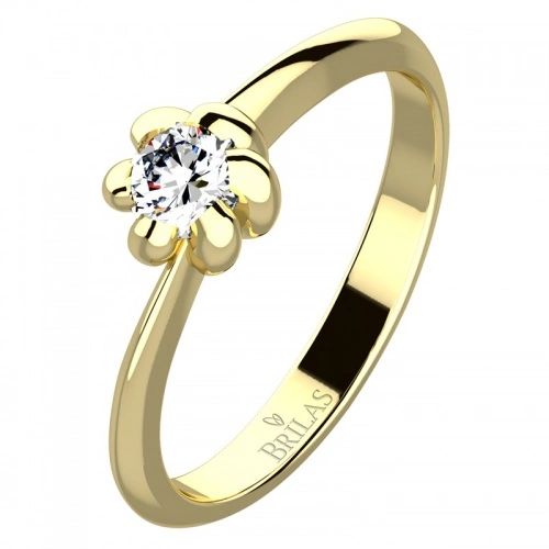 Marina Gold Briliant - zlatý zásnubák zdobený kamínky