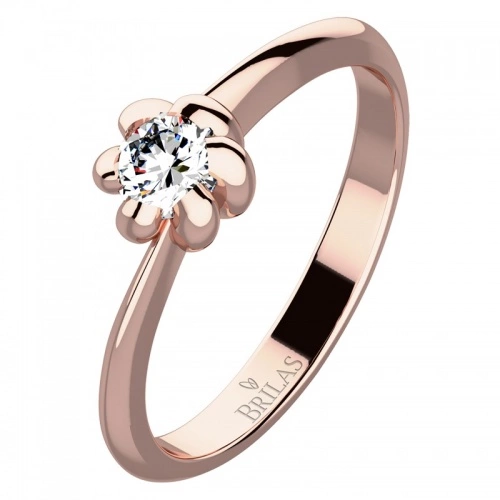 Marina Red Briliant - zlatý zásnubák zdobený kamínky