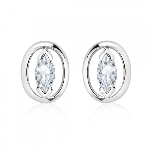 Ivica S White Topaz - stříbrné náušnice s bílým topazem