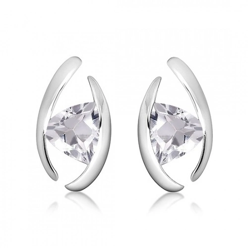 Bojana S White Topaz - stříbrné náušnice s bílým topazem