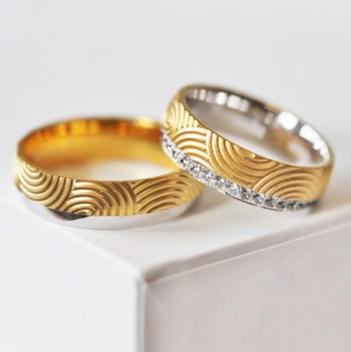 Adon Colour GW - snubní prsteny z bílého a žlutého zlata