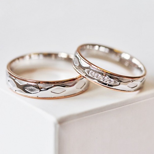Otis Colour RW - snubní prsteny z bílého a růžového zlata